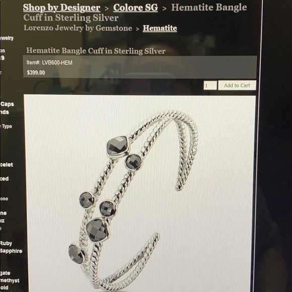 Colore SG Sterling faceted hematite cuff bracelet - Picture 5 of 5